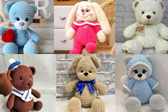 design custom handmade plush toy stuffed animal plushies crochet kawaii for gift