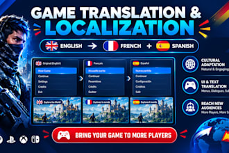 professionally translate and localize game in english to french spanish