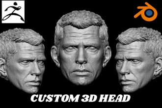 sculpt custom 3d head bust portrait face model 3d sculpture for printing