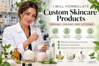 formulate custom skincare products, serums, creams and lotions