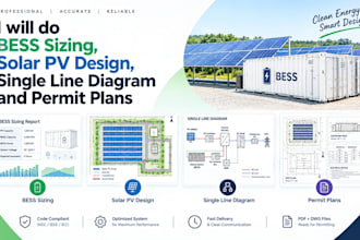 do bess sizing, solar pv design single line diagram and permit plans