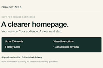 refresh your service business homepage copy with ai