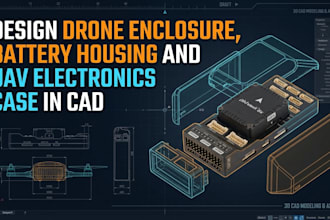 design drone enclosure, battery housing and uav electronics case in cad