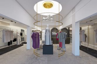 redesign boutique interior,fashion store layout,modern clothing shop concept,cgi