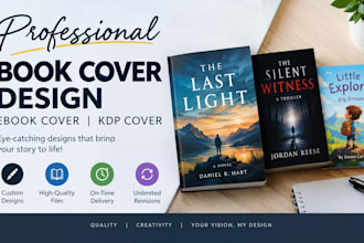 design a professional book cover, ebook cover, and KDP cover layout design