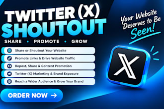 do twitter shoutout, promote share website link to 80m active USA spain audience