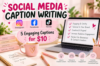 write engaging instagram facebook and tiktok captions
