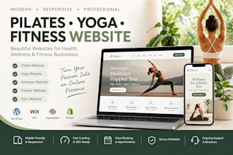design pilates website yoga website wellness website fitness website gym website