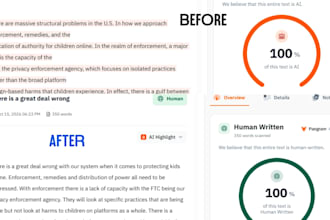 edit ai content, humanize, proofread your ai essays articles and documents