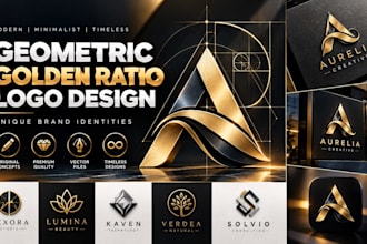design unique modern minimalist geometric, golden ratio logo for your business