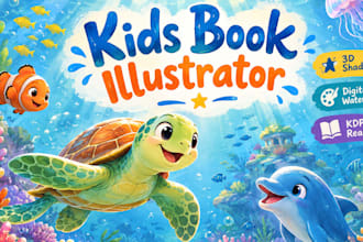 create children book illustration and print ready book formatting