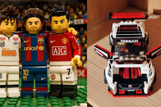 create custom 3d lego model, lego moc, lego, minifigure lego toy and lego house