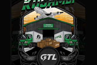 make custom t shirt truck and courier service logo