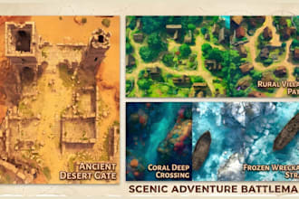 create top down fantasy battle maps for dnd, and tabletop rpg battle map