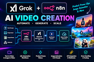 automate grok ai video creation product promo clips image animation n8n workflow