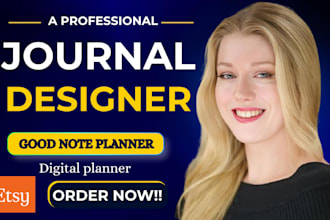 design custom digital planner, goodnote planner, print journal design for esty