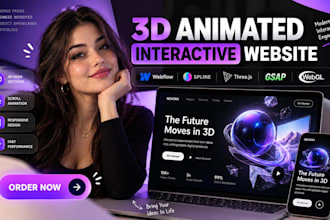 3d animated website interactive website webflow spline threejs gsap webgl