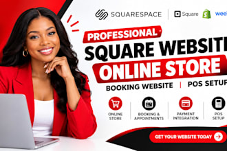 build square website square online store squarespace booking website pos setup