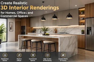 create realistic 3d interior renderings for homes offices and commercial spaces