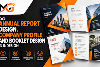 do annual report design, company profile and booklet design in indesign
