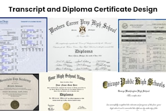design high school diploma, college, ged certificate, university transcript