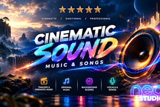create epic music , cinematic soundtracks and songs