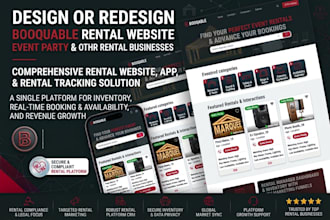 design or redesign booqable rental website event party, other rental businesses