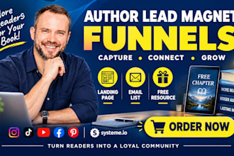 build an author lead magnet funnel and landing page