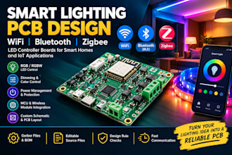 smart lighting pcb design for wifi, bluetooth and zigbee led controller boards