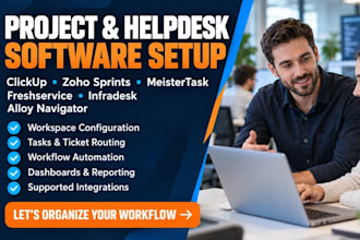 setup clickup zoho sprints meistertask freshservice infradesk alloy navigator