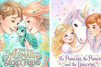 illustrate children story book illustration, children story book, water color