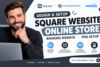 design a square website and square online store with booking and payment setup