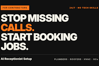 set up an ai receptionist that answers calls and books jobs for contractors