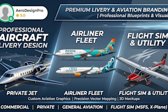 design a professional aircraft livery and aviation branding