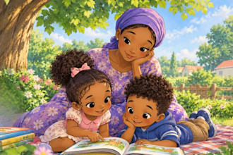 create colorful illustrations for childrens stories