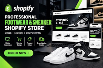 design sneaker shopify store footwear shoes fashion store and dropshipping store