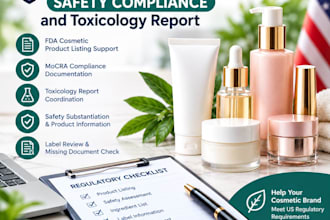 list cosmetics with fda mocra safety compliance and toxicology report