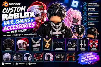 create custom roblox 3d avatar accessories roblox chain roblox hair jewelry item