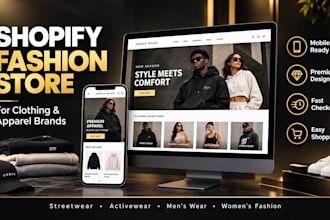 design luxury shopify clothing store for fashion, apparel and clothing brands