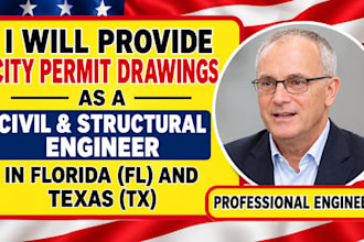 be city permit as a civil and structural engineer with engineer stamp in fl tx