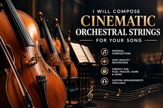 compose cinematic orchestral strings, cello for your song
