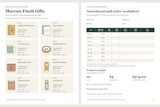 format a one page wholesale product catalog with matching CSV