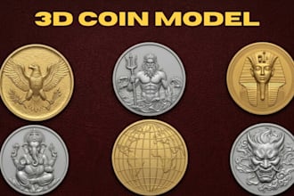 design custom 3d coin, challenge coin and medal for cnc casting and 3d printing