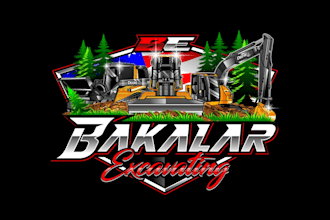 create wonderful excavator, skid steer and forestry mulching logo