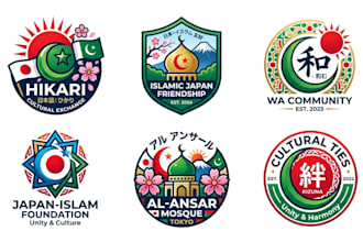 create a japanese, islamic, and flag logo design