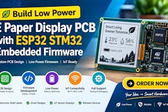 build low power e paper display pcb with esp32 stm32 embedded firmware