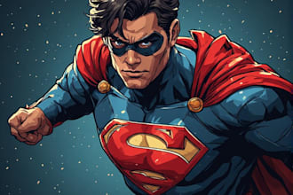 draw a custom superhero cartoon character