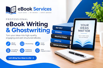 ghostwriter, KDP book writer, book editor and ebook writer