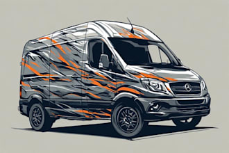 design commercial vehicle wraps for vans, trucks, and business branding