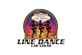 create beautiful excellent line dancing logo